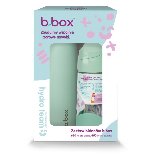 Przejdź do produktu Zestaw Hydro Team butelka termiczna 690 ml Spearmint + butelka na wodę ze słomką tritanowa 450 ml Spearmint, b.box