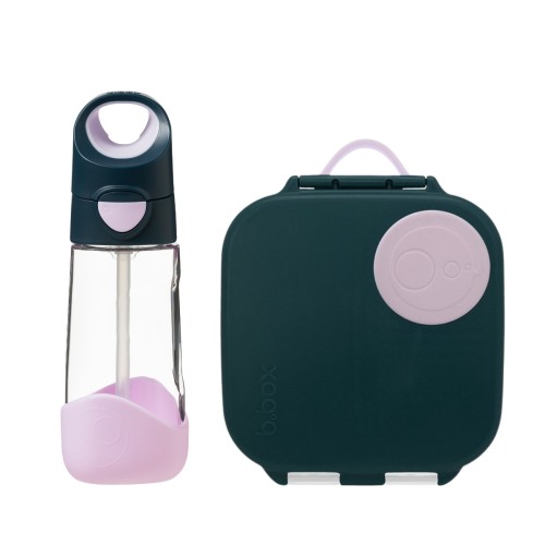 Przejdź do produktu Zestaw Mini Lunchbox + Butelka tritanowa ze słomką 450 ml, Indigo Rose, b.box