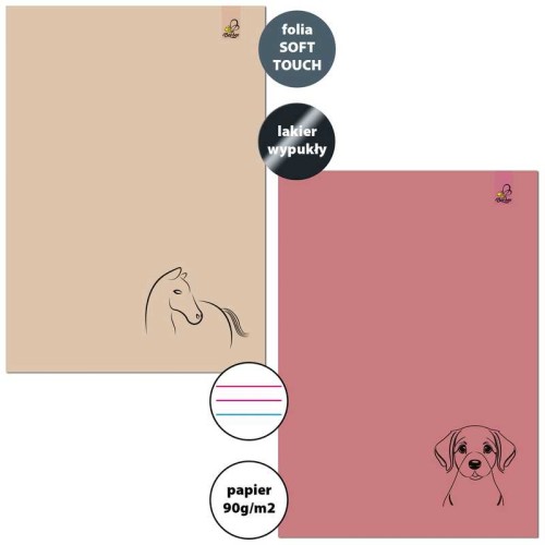 Przejdź do produktu Zeszyt A4 32k. 3-linie kolorowe 90g Animal Sketch 3, Bee-Bee