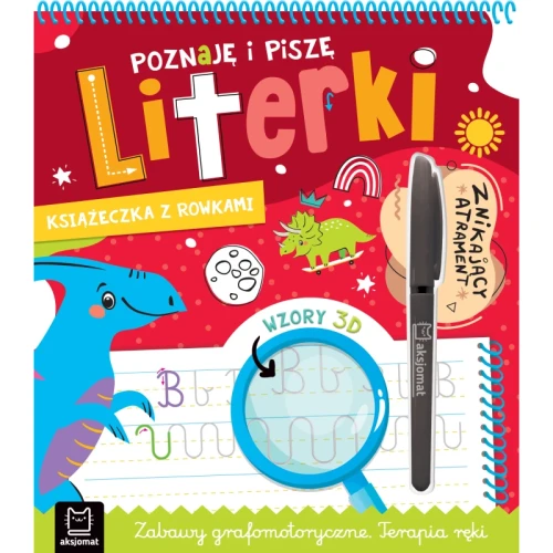 Przejdź do produktu Poznaję i piszę literki. Książeczka z rowkami. Znikający atrament. Wzory 3D. Zabawy grafomotoryczne. Terapia ręki