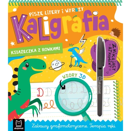 Przejdź do produktu Piszę litery i wyrazy. Kaligrafia. Książeczka z rowkami. Znikający atrament. Wzory 3D. Zabawy grafomotoryczne. Terapia ręki