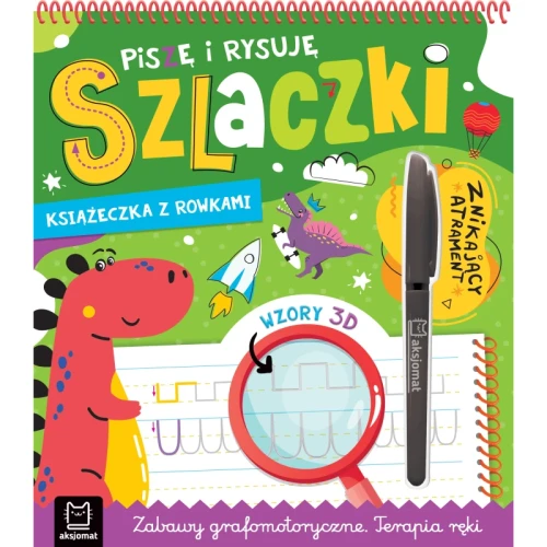 Przejdź do produktu Piszę i rysuję szlaczki. Książeczka z rowkami. Znikający atrament. Wzory 3D. Zabawy grafomotoryczne. Terapia ręki