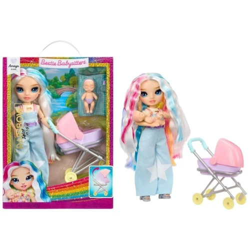 Przejdź do produktu Rainbow High Jr High Bestie Babysitters Amaya Raine – lalka z bobasem i wózkiem