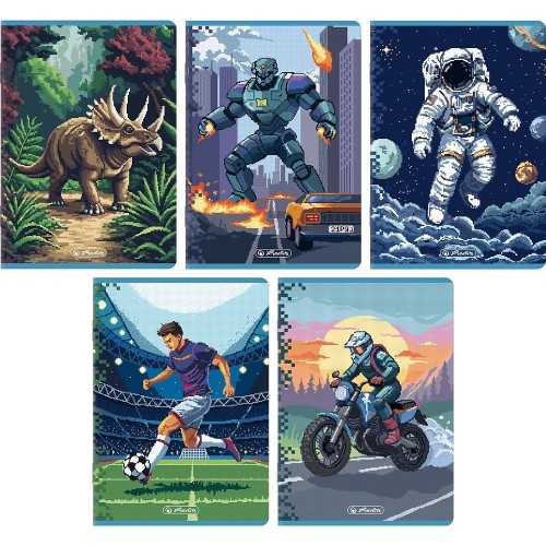 Przejdź do produktu Herlitz Premium Pixel Fun zeszyt A5 – 32 kartki, podwójna kolorowa linia