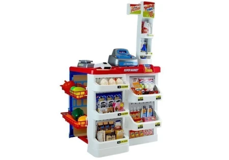 7526 Zabawkowy Market z Wózkiem Kasa Fiskalna Skaner Artykuły Spożywcze Zakupy - LEAN Toys 2.jpg