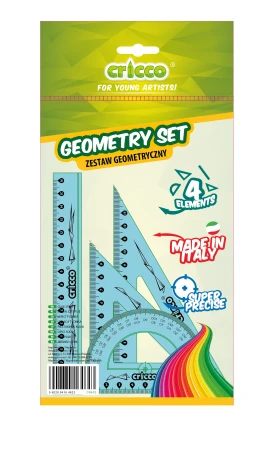 Cricco zestaw geometryczny 4 elementy z linijką 16 cm.jpg