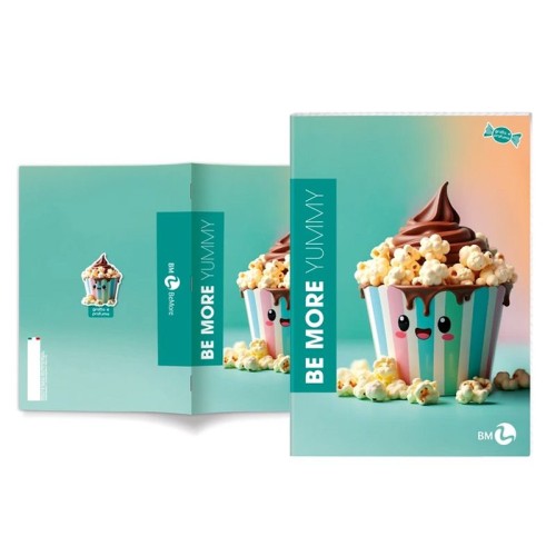 Przejdź do produktu Be More Yummy zeszyt A4 72 strony w linię 100 g – pachnący zeszyt ze słodkimi motywami