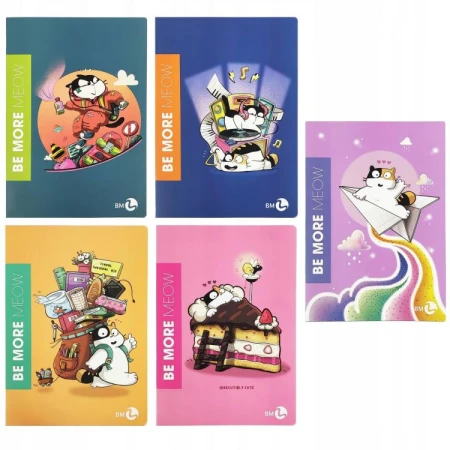 Be More Meow zeszyt A4 72 strony w linię 100 g – zeszyt z kotami.jpg