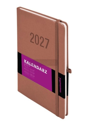 Przejdź do produktu Kalendarz 2027 Memofix B5 TDW mocha mousse Antra – tygodniowy kalendarz książkowy