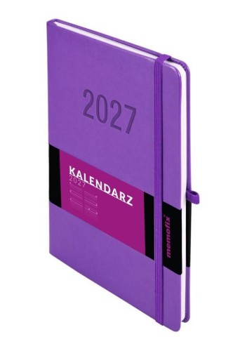 Przejdź do produktu Kalendarz 2027 Memofix B5 TDW fioletowy Antra – tygodniowy kalendarz książkowy