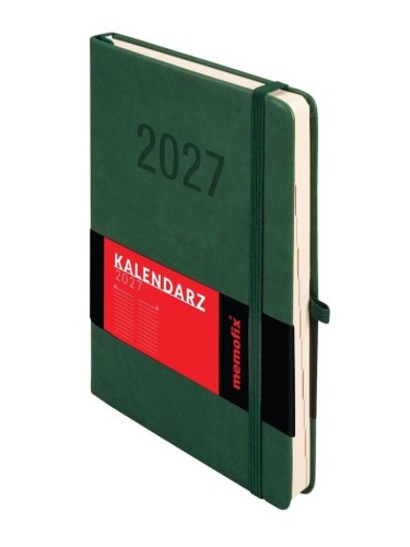 Przejdź do produktu Kalendarz 2027 Memofix A5 DNS zielony Antra – dzienny kalendarz książkowy