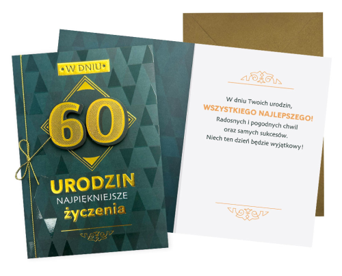 Przejdź do produktu Karnet DK-1122 Urodziny 60 Kukartka – kartka na 60. urodziny dla mężczyzny