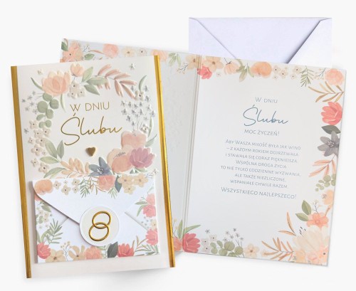Przejdź do produktu Karnet ślubny Kukartka Dream Cards DK-1313 „W dniu ślubu”