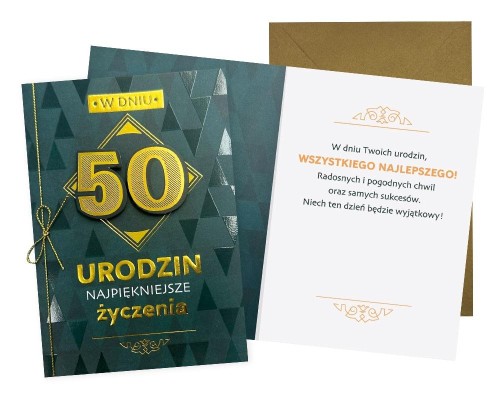 Przejdź do produktu Karnet B6 Urodziny 50 męskie Kukartka