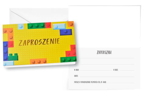 Przejdź do produktu Zaproszenie PMZ-151 Klocki Kukartka z kopertą