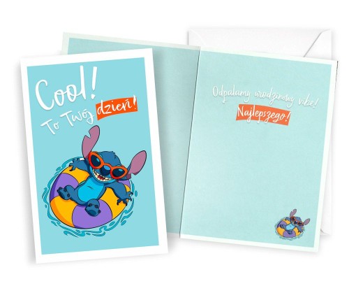 Przejdź do produktu Karnet Urodziny Stitch Kukartka – kartka z życzeniami i kopertą