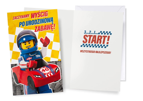 Przejdź do produktu Karnet Urodziny LEGO Samochodzik DHS-051 z kopertą i naklejkami