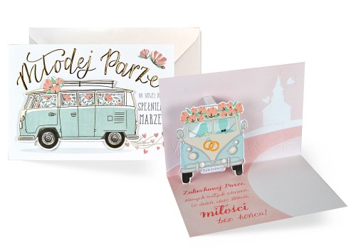 Przejdź do produktu Karnet PU-009 Ślub Kukartka – kartka ślubna Pop-Up 3D