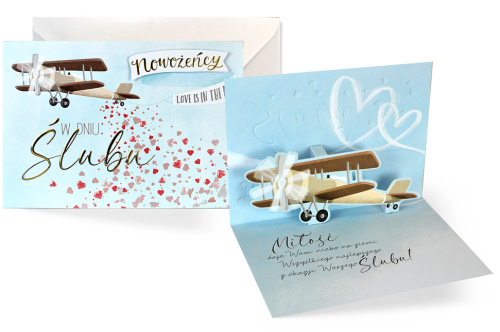 Przejdź do produktu Karnet PU-010 Ślub Kukartka – przestrzenna kartka ślubna Pop-Up