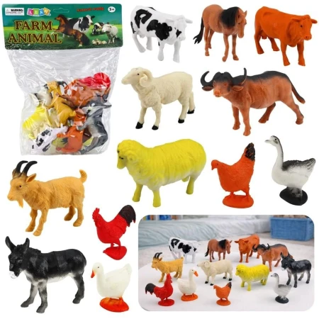 30814 Zestaw Figurki Zwierzęta Gospodarskie Domowe Farma 12 szt. - LEAN Toys 5905991097730.jpg