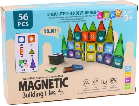 30789 Zestaw Klocki Magnetyczne Konstrukcyjne 3D Okienka Panele Kolorowe 56 el. - LEAN Toys 2.webp
