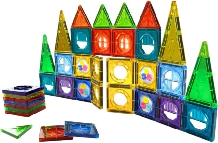 30789 Zestaw Klocki Magnetyczne Konstrukcyjne 3D Okienka Panele Kolorowe 56 el. - LEAN Toys 3.webp