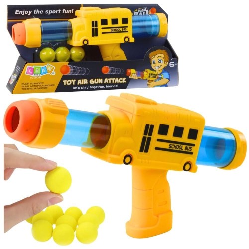 Przejdź do produktu 28028 Pistolet Broń Na Miękkie Kulki Piankowe Autobus Szkolny Żółty 6 szt. - LEAN TOYS 5905991084501