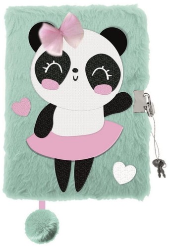 Przejdź do produktu Pamiętnik z kłódką 3D włochacz A5 96k linia PANDA