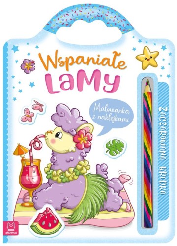 Przejdź do produktu Wspaniałe lamy, malowanka z naklejkami, zaczarowana kredka, Aksjomat