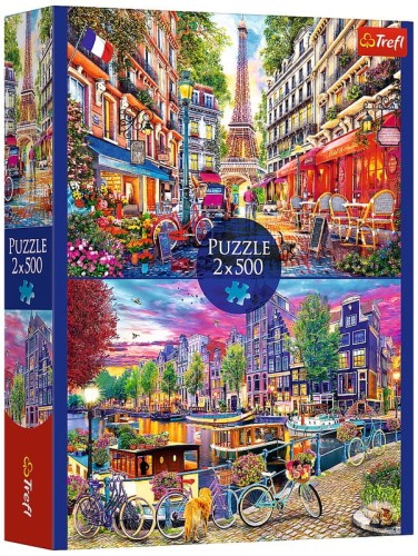 Przejdź do produktu Puzzle 2x500el Europejskie stolice 37496 Trefl