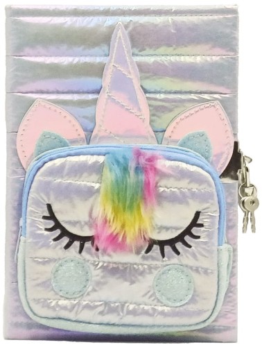 Przejdź do produktu Pamiętnik Puffy Unicorn z kieszonką, biały STN 871