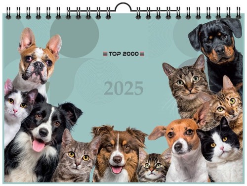 Przejdź do produktu Kalendarz ścienny A4 poziomy Animals 2025, Top-2000
