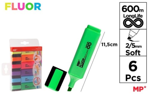 Przejdź do produktu Zakreślacz fluorescencyjny 6 kolorów 2.0/5.0mm 6sz