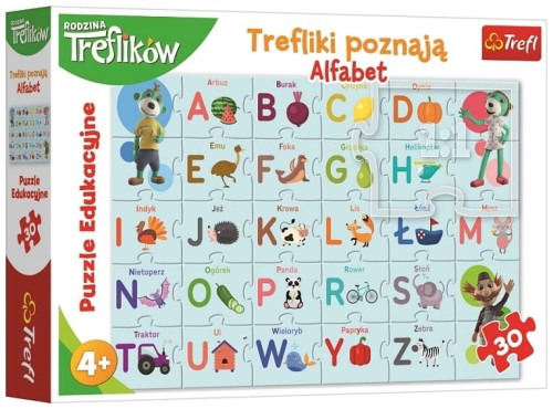Przejdź do produktu Puzzle 30el Edukacyjne Trefliki poznają alfabet 15