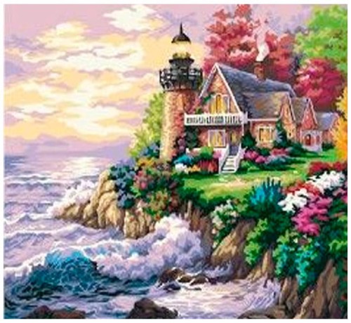 Przejdź do produktu Mozaika diamentowa 5D - Latarnia Morska 40x30cm