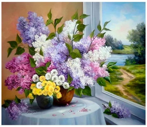 Przejdź do produktu Mozaika diamentowa 5D - Kwiaty 40x30cm