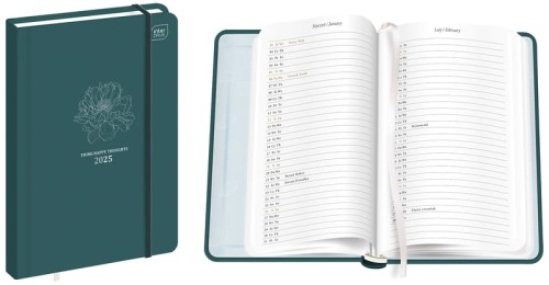 Przejdź do produktu Kalendarz 2025 książkowy B6/96K Mat+UV Green