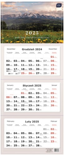 Przejdź do produktu Kalendarz 2025 trójdzielny 82,5x34cm Góry