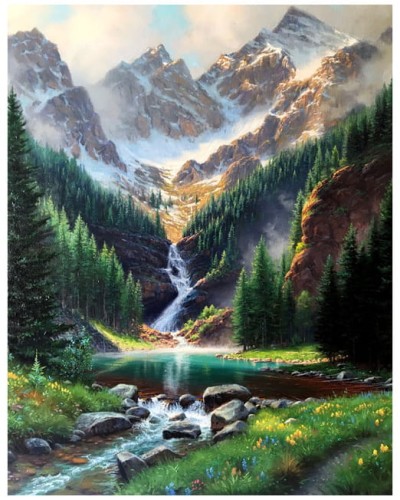 Przejdź do produktu Malowanie po numerach - 40x50cm Potok w górach
