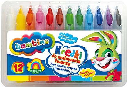 Przejdź do produktu Kredki do malowania twarzy 12kol Bambino