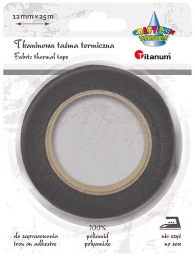 Przejdź do produktu Taśma termiczna tkaninowa czarna 12mm x 25m - Titanum