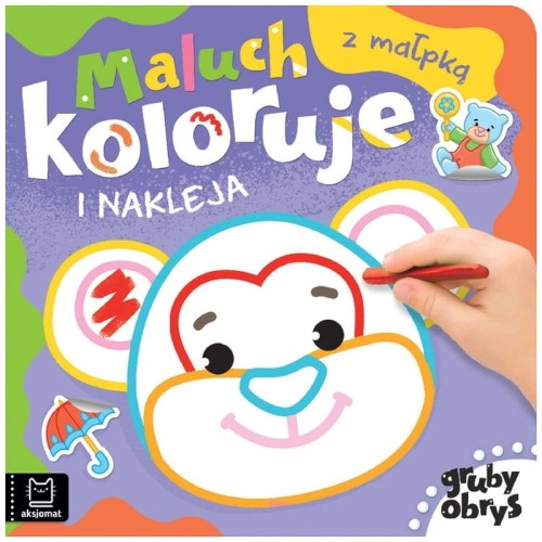 Przejdź do produktu Maluch koloruje i nakleja z małpką. Gruby obrys