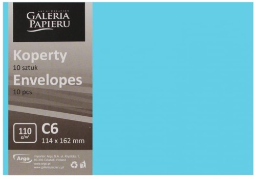 Przejdź do produktu Koperta C6 Gładki mix intensywnych kolorów, 110g, 10szt, Galeria Papieru