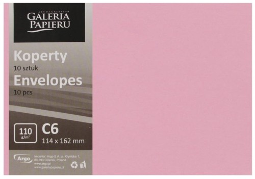 Przejdź do produktu Koperta C6 Gładki mix róż i błękit, 110g, 10szt, Galeria Papieru