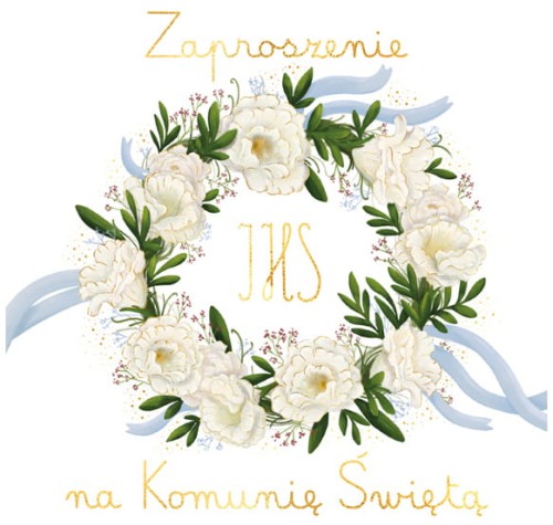 Przejdź do produktu Zaproszenie KW Komunia WIANUSZEK kpl. 5