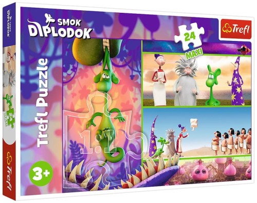 Przejdź do produktu Puzzle 24 Maxi - Ciekawski Smok Diplodok 14376, Trefl