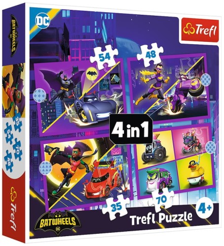 Przejdź do produktu Puzzle 4w1 Poznaj Batwheels / Warner Batwheels 346