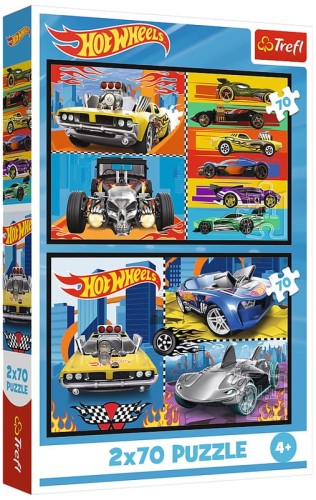 Przejdź do produktu Puzzle 2x70-el. Samochodziki / Hot Wheels 34442, Trefl