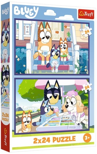 Przejdź do produktu Puzzle 2x24-el. Zabawna Bluey 34446, Trefl