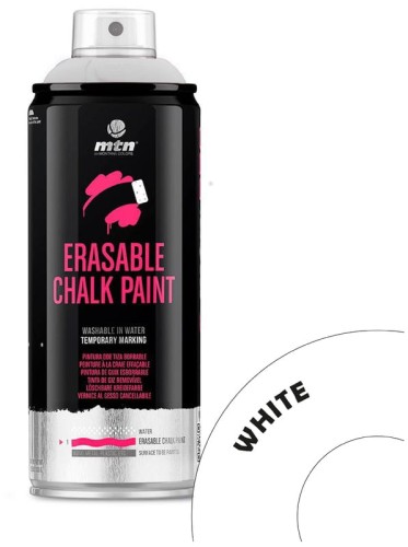 Przejdź do produktu Farba w sprayu 400ml Erasable Chalk Paint White, MTN Colors
